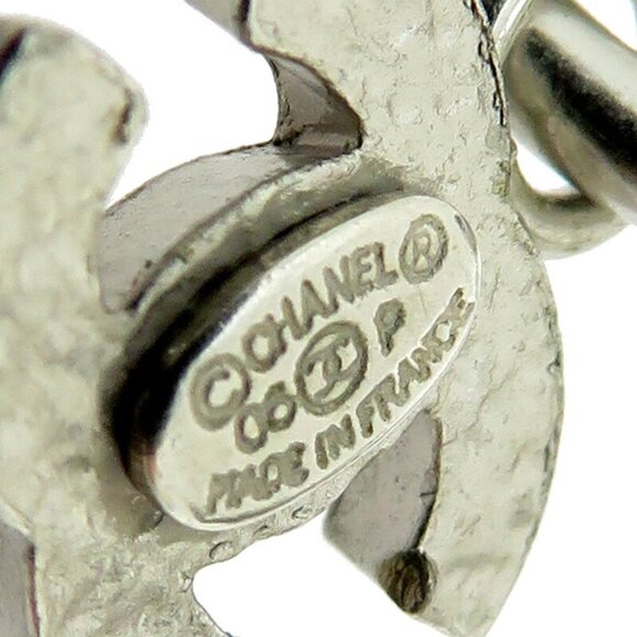 CHANEL Silver Logo Earrings - Picture 6 of 9